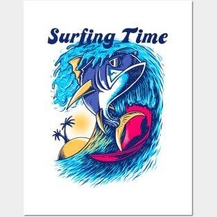 Surfing Time Posters and Art